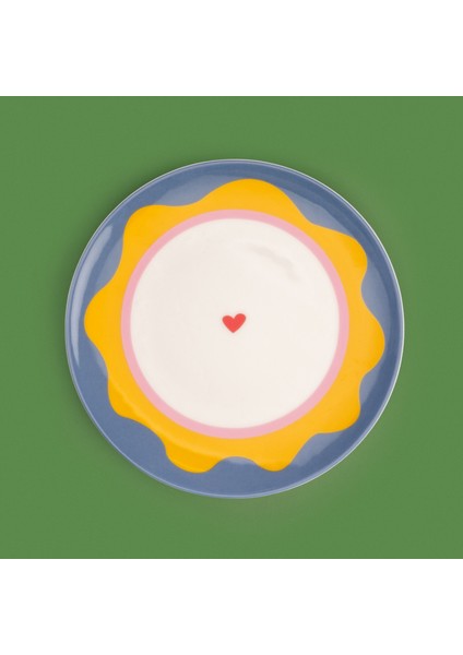 Kitchen Granny Tatlı Tabağı - Mavi / Sarı - 19 cm