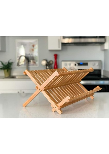 Luxury Bambu Bulaşık Sepeti Bambu Tabaklık Bulaşıklık Katlanabilir 1 Adet modelleri