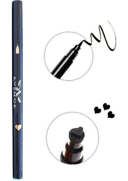 Luxury Çift Uçlu Kalp Desenli Eyeliner Kalp Eyeliner Desenli 1 Adet