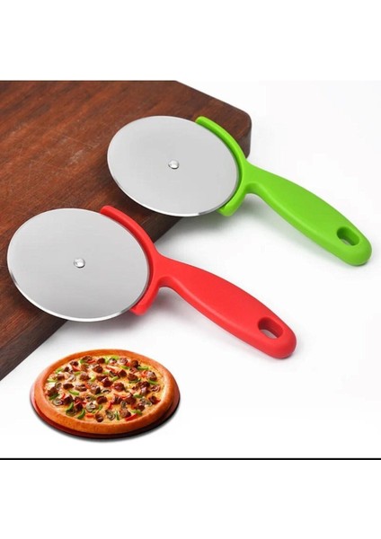 Luxury 2 Adet Pizza Dilimleyici Hamur Kesici Rulet Plastik Saplı Pizza Kesici Paslanmaz Çelik Yuvarlak Rul 1 Adet