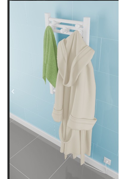 Banyo Bornoz Askısı Havlupan Bornoz Askısı 4 Adet Beyaz