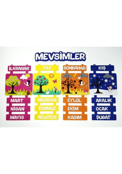 Luxury Mevsim Şeridi Kare Zeminli (Keçe Eğitim Materyali) 1 Adet
