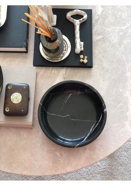 Luxury Flod - Siyah Mermer Kase 1 Adet