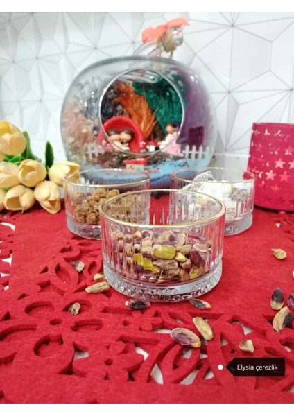 Luxury 4'lü Elysia Altın Yaldızlı - Elysia Gold 235 cc Küçük Kase - Küçük Çerezlik - Sunum Kasesi 1 Adet