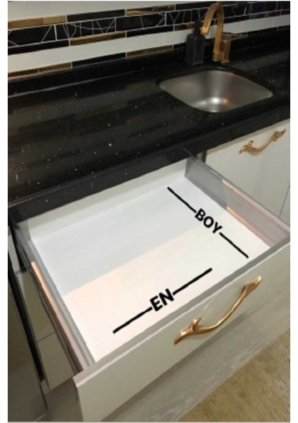 Luxury 62CM x 449CM Çekmece Içi Kaşıklık Gri (53X40 Cm'e Kadar Kesilebilir) 1 Adet fırsatları