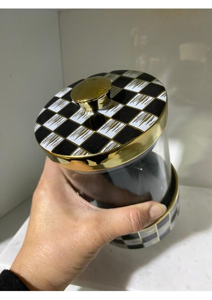 Luxury Dama Desenli Baharat Kavanozu 17X11CM 1 Adet