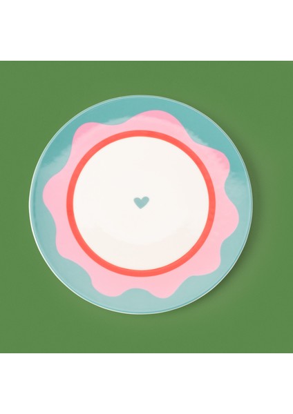 Kitchen Granny Servis Tabağı - Yeşil / Pembe - 25 cm