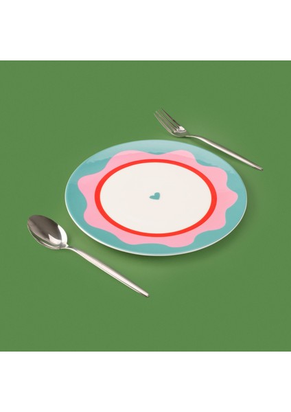 Kitchen Granny Servis Tabağı - Yeşil / Pembe - 25 cm fırsatları