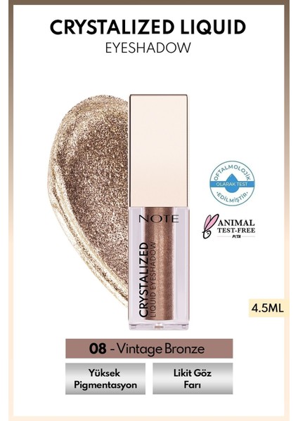 Luxury Crystalized Liquid Eyeshadow Likit Metalik Göz Farı - 08 Vintage Bronze 1 Adet