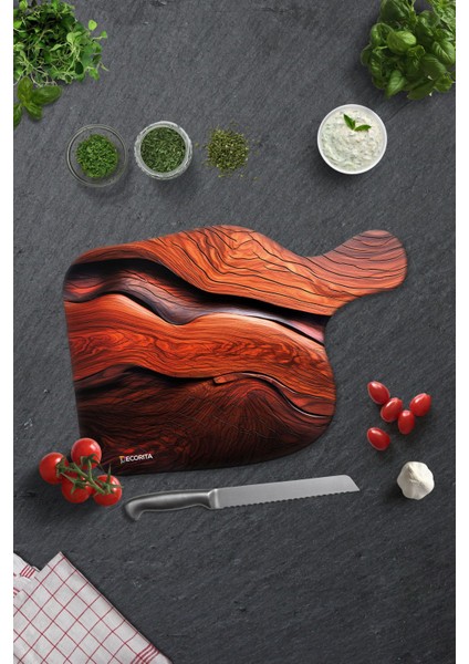Luxury Saplı Cam Kesme Tahtası - Cam Kesme Tablası | Curve | 28CM x 40CM 1 Adet