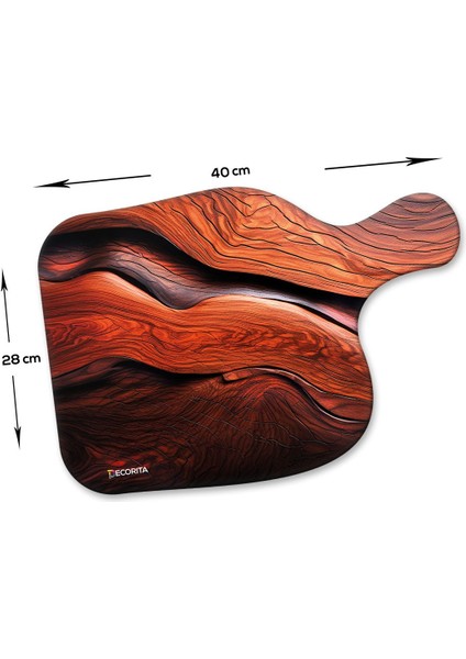 Luxury Saplı Cam Kesme Tahtası - Cam Kesme Tablası | Curve | 28CM x 40CM 1 Adet