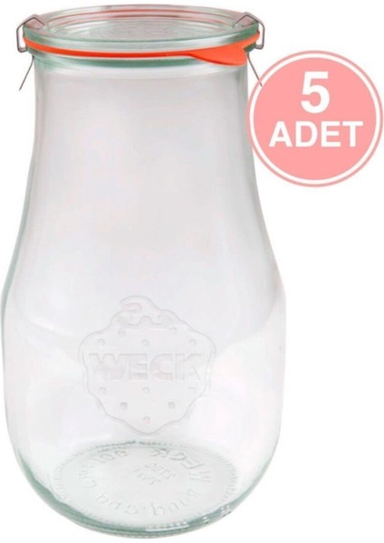 Luxury 2700 ml Lale Cam Saklama Kavanozu 5 Adet 1 Adet