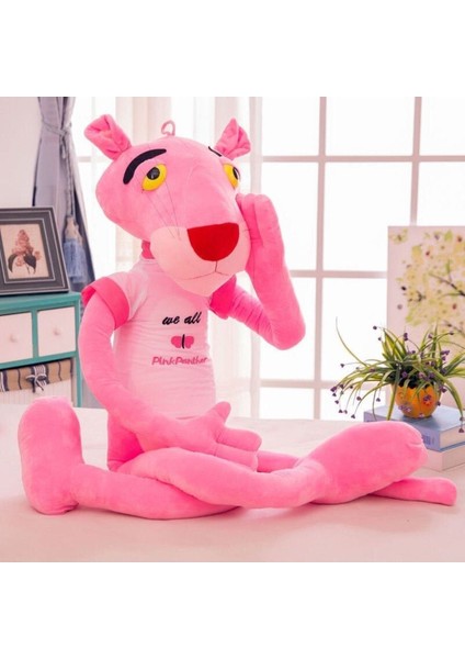 Luxury Ithal Kumaş Efsane The Pink Panther Pembe Panter Aksiyon Figür Tişörtlü Peluş Oyuncak 80 cm 1 Adet