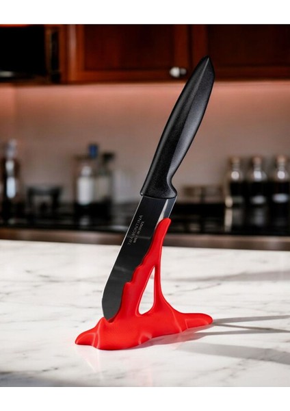Luxury Hallowen Konseptli Kırmızı Şık Bıçak Standı Iki Adet 1 Adet