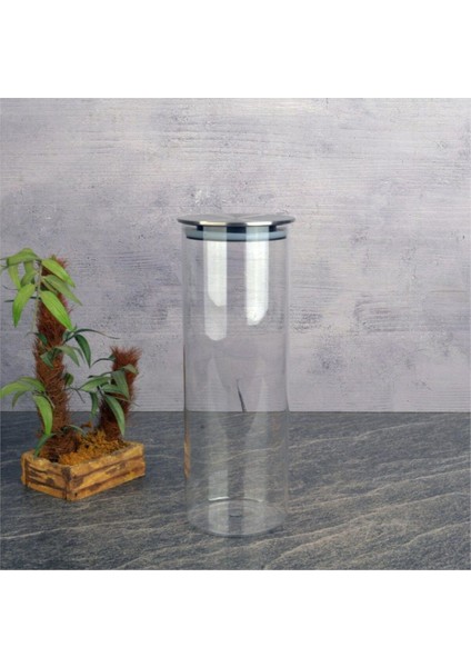 Luxury Metal Kapaklı Cam KAVANOZ 1650 ml 1 Adet