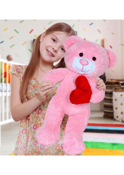 Luxury 50 cm Kalpli Peluş Sevimli Ayıcık 1 Adet