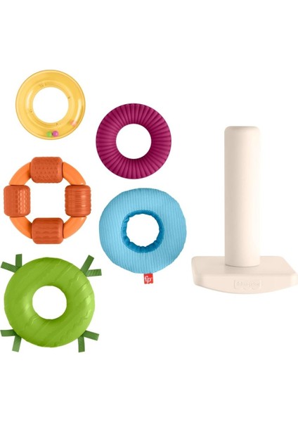 Luxury Fisher-Price Duyusal Gelişimi Destekleyen Renkli Halkalar HXK47 1 Adet