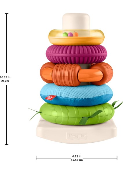 Luxury Fisher-Price Duyusal Gelişimi Destekleyen Renkli Halkalar HXK47 1 Adet