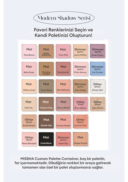Luxury Kişiselleştirilebilir 4'lü Boş Far Paleti Custom Palette Container 1 Adet