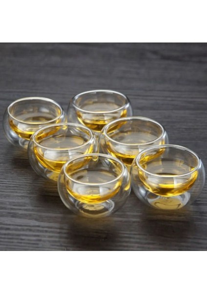 Luxury 6'lı Cam Çift Çidarlı Mini Sosluk Reçellik Drajelik Lokumluk Kahvaltılık 35 Ml. 1 Adet