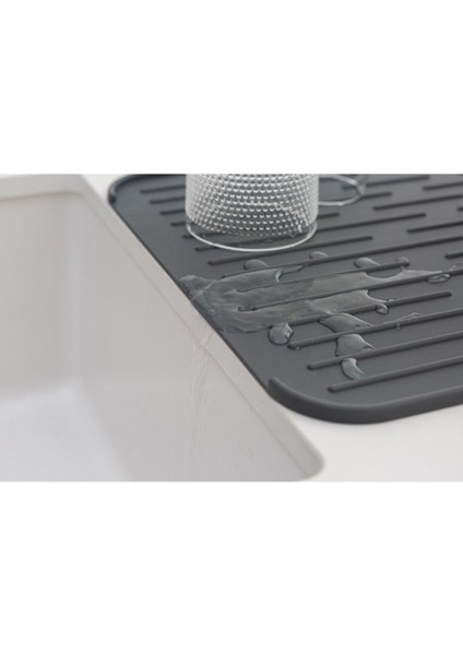 Luxury Dark Grey Silikon Bulaşık Kurutma Matı 1 Adet