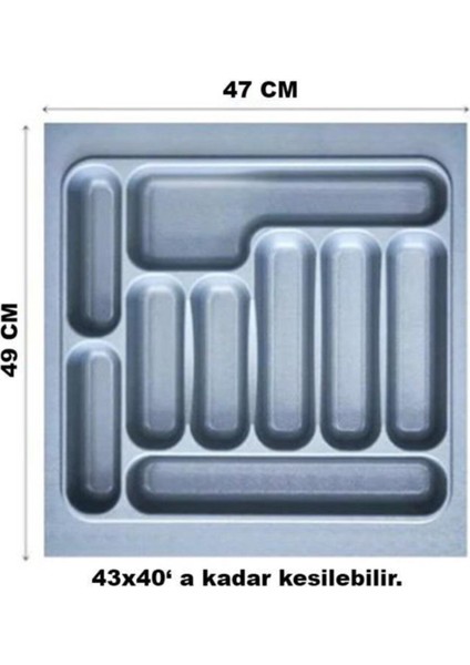 Luxury 47 x 49 cm Çekmece Içi Kaşıklık Gri 43X40 Cm'e Kadar Kesilebilir 1 Adet fiyatları