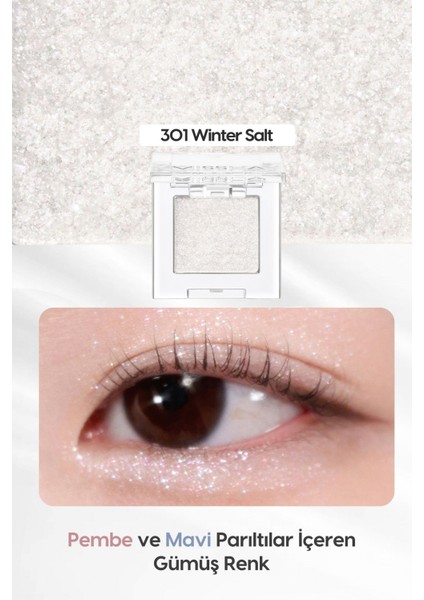 Luxury Kalıcı, Topaklanma Yapmayan, Simli Tekli Far Modern Shadow Glitter (301 Winter Salt) 1 Adet