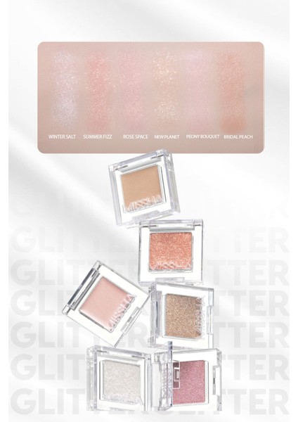 Luxury Kalıcı, Topaklanma Yapmayan, Simli Tekli Far Modern Shadow Glitter (301 Winter Salt) 1 Adet