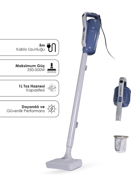 EK340 Torbasız Dikey Elektrikli Süpürge