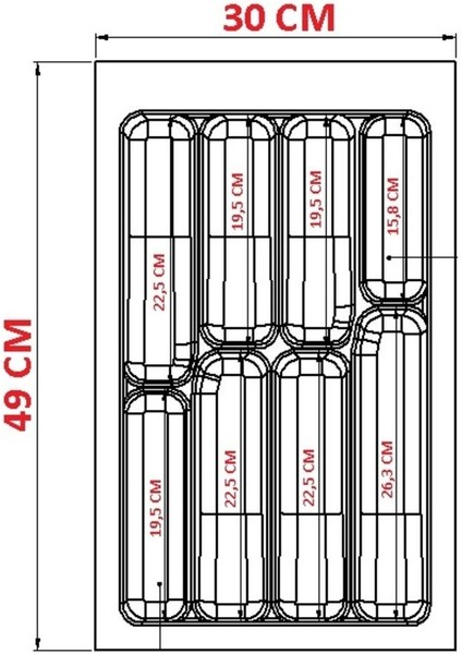 Luxury Netaks Çekmece Içi Kaşıklık 30*49 Yeni Model Ürün 1 Adet
