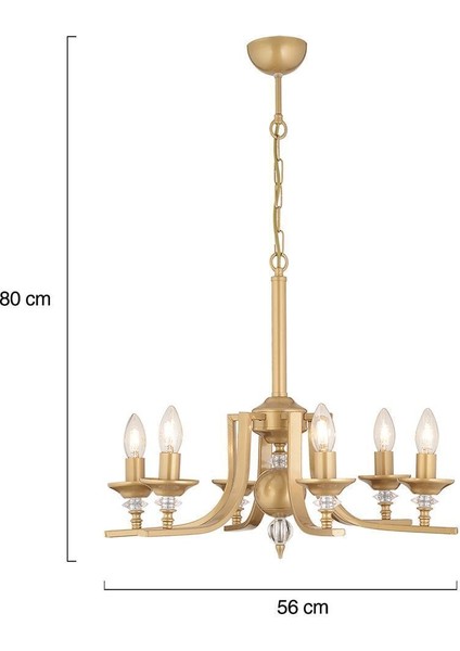 Erza 6lı Eskitme Modern Sarkıt Yatak Odası Salon Avize