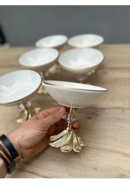 Luxury 6lı Ayaklı Lüks Ikram Kâse Seti, Çerezlik, Sunumluk 1 Adet modelleri