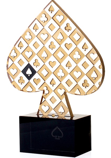 Iskambil Maça 24 cm Dekoratif Cam Obje 9-03010778