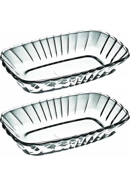 Luxury 53702 Mezze Cam 2li Çerezlik Meze Tabağı Kahvaltılık 16CM 1 Adet