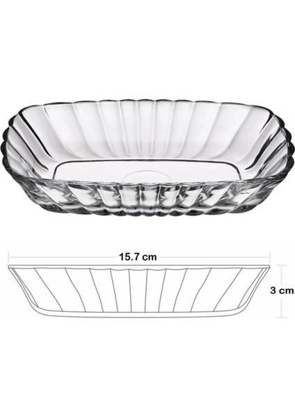 Luxury 53702 Mezze Cam 2li Çerezlik Meze Tabağı Kahvaltılık 16CM 1 Adet fiyatları