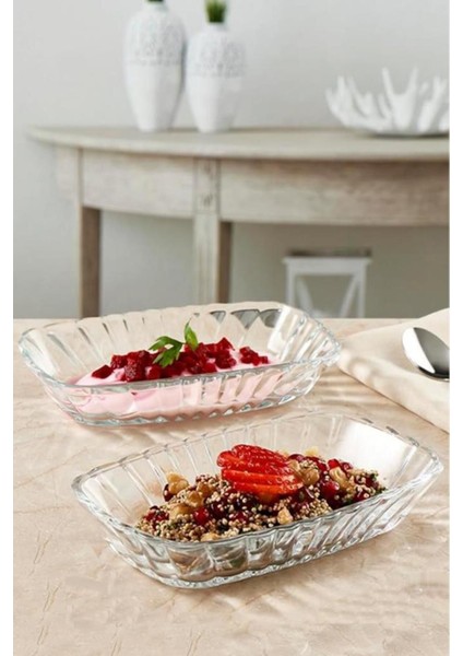 Luxury 53702 Mezze Cam 2li Çerezlik Meze Tabağı Kahvaltılık 16CM 1 Adet modelleri