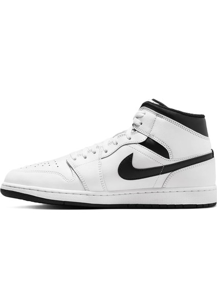 Air Jordan 1 Mid Leather Sneaker Hakiki Deri Bilekli Günlük Spor Ayakkabı Beyaz fiyatları