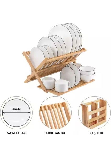 Luxury Bambu Bulaşıklık (Kaşıklıklı) V2 1 Adet