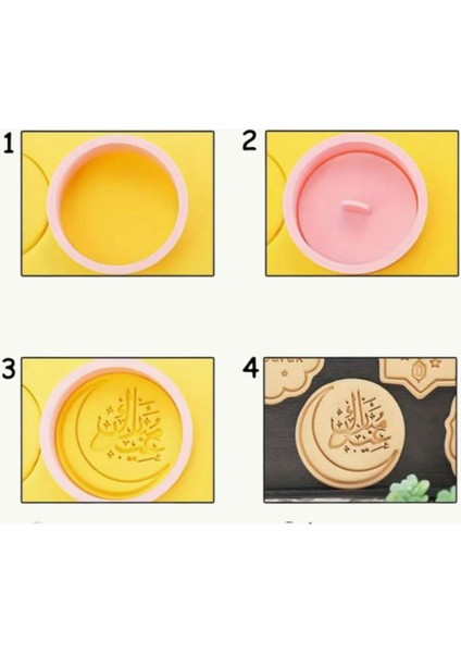 Luxury Ramazan Bayramı Temalı Kurabiye Kalıbı - Hamur Şekillendirici 8'li Set 1 Adet modelleri