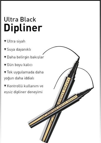 Luxury Tattoo Studio Dipliner Siyah 1 Adet