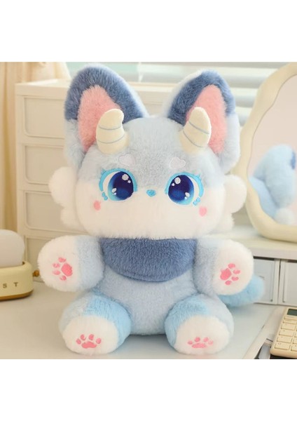 Luxury Mavi Ejder Peluş Oyuncak Uyku Arkadaşı 35CM Yeni Stil Anime Oyuncak Serisi Bebek Ejderha 1 Adet