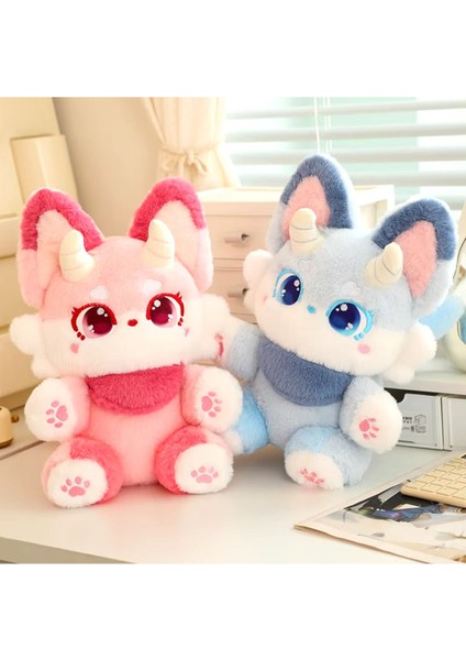 Luxury Mavi Ejder Peluş Oyuncak Uyku Arkadaşı 35CM Yeni Stil Anime Oyuncak Serisi Bebek Ejderha 1 Adet fırsatları