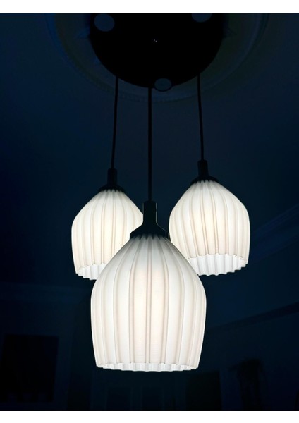 Siyah 3lü Zerafet Modern 3'lü Siyah Sarkıt Avize Yatak Odası Salon Oturma Odası Çocuk Odası Avize modelleri