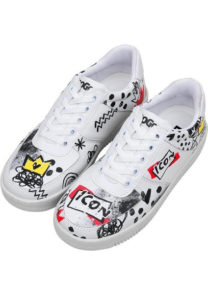 Kadın Vegan Deri Beyaz Sneakers - Icon Tasarım