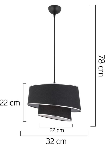 Paoni 2 Katlı Siyah Gümüş Detaylı Modern Koridor,yatak Odası Salon Avize indirimleri