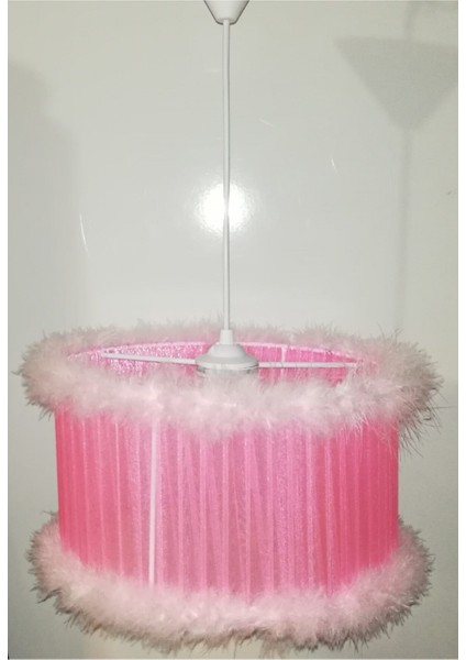 Pembe Kız Çocuk Odası, Yatak Odası Tüylü Avize