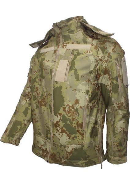 Su&rüzgâr Geçirmez Kapüşonlu Softshell Kışlık Erkek Mont