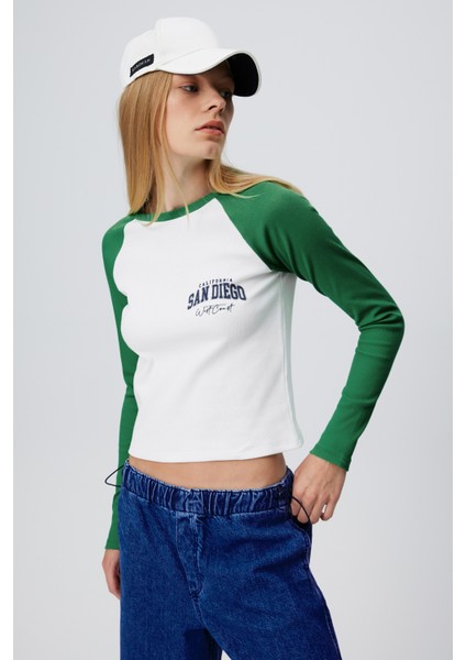 Baskılı Reglan Uzun Kol T-Shırt modelleri