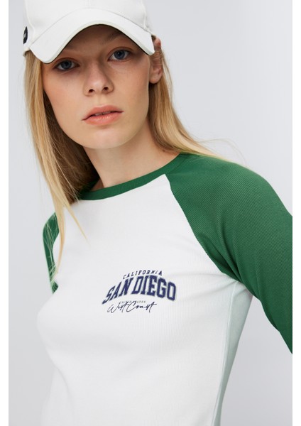 Baskılı Reglan Uzun Kol T-Shırt indirimleri