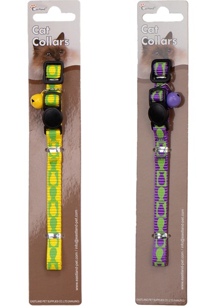 Klipsli Kılçık Baskılı Kedi Tasması 22-30 cm